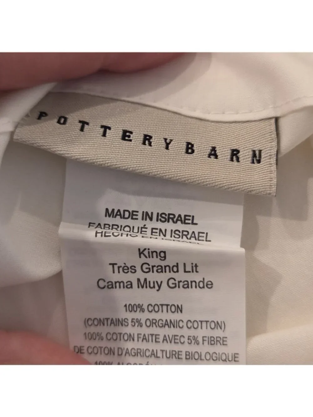 Pottery Barn 2 Tres Grand Lit White & Blue King Cotton Pillow Shams